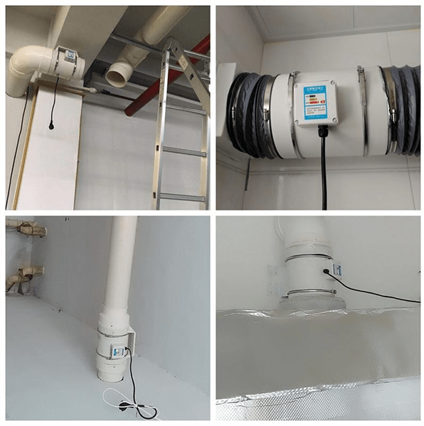 duct booster fan installation at different places
